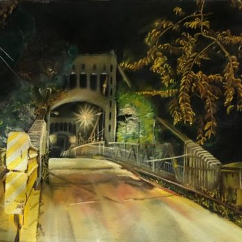 Peinture intitulée "El puente de Cholut…" par Thommy, Œuvre d'art originale, Huile