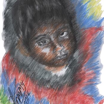 Drawing titled "Fabricio niño con c…" by Thommy, Original Artwork, Graphite