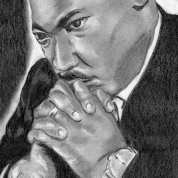 Dessin intitulée "Matin Luther King J…" par Thommy, Œuvre d'art originale, Graphite