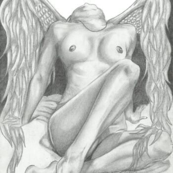Drawing titled "Angel" by Thommy, Original Artwork, Graphite