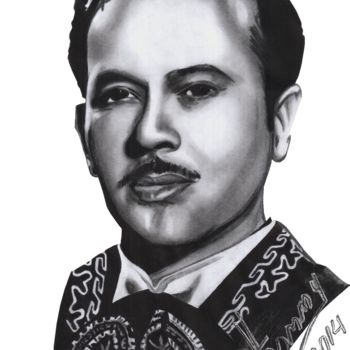 Dessin intitulée "Pedro Infante Actor…" par Thommy, Œuvre d'art originale, Graphite