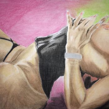 Painting titled "Desnudo" by Thommy, Original Artwork, Pastel