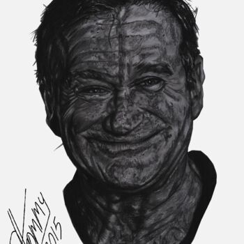 Dessin intitulée "Robin Williams" par Thommy, Œuvre d'art originale, Graphite