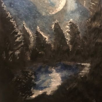 Painting titled "Bosque" by Thommy, Original Artwork, Pastel