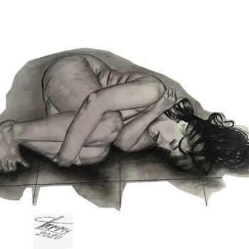 Desenho intitulada "Desnudo Nict" por Thommy, Obras de arte originais, Grafite