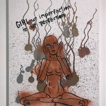 Painting titled "Imperfection is ur…" by Thrashbird, Original Artwork, Acrylic