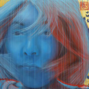 Painting titled "Behind Bars/Bars Co…" by Thu Nguyen, Original Artwork, Oil Mounted on Wood Panel
