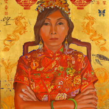 Painting titled "Made in China" by Thu Nguyen, Original Artwork, Oil