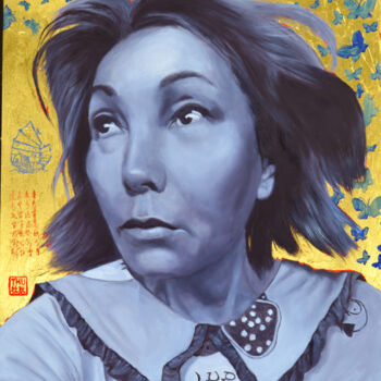 Ζωγραφική με τίτλο "A homeless lady" από Thu Nguyen, Αυθεντικά έργα τέχνης, Λάδι Τοποθετήθηκε στο Ξύλινο πάνελ