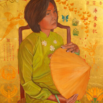 Pintura intitulada "Story of a Boat Per…" por Thu Nguyen, Obras de arte originais, Óleo