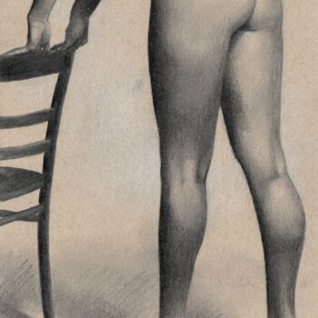 Female Nude From Back Pencil Art