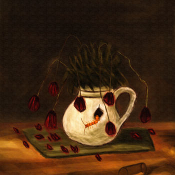 Arts numériques intitulée "Rosas Mortas" par Tiago Amaral, Œuvre d'art originale, Peinture numérique
