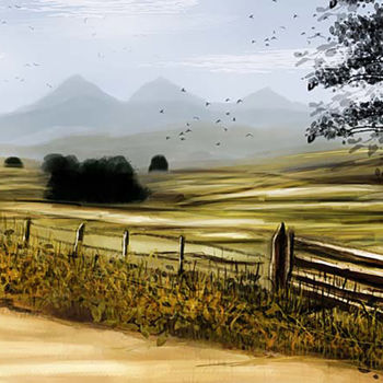 Digital Arts titled "Paisagem Rural" by Tiago Amaral, Original Artwork, Digital Painting