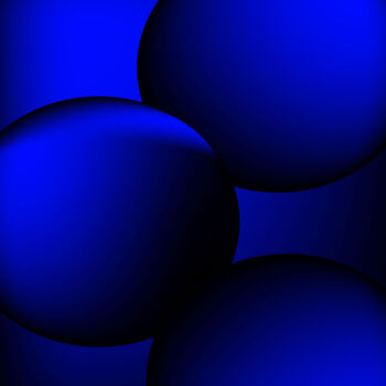Digitale Kunst mit dem Titel "Blue Bubbles" von Tiago De Paula, Original-Kunstwerk, Digitale Malerei