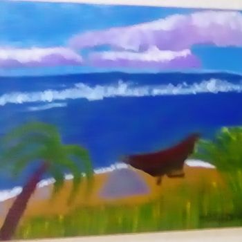 Pintura titulada "Barco na Ilha" por Tiago Lacerda (TS Lacerda), Obra de arte original, Acrílico
