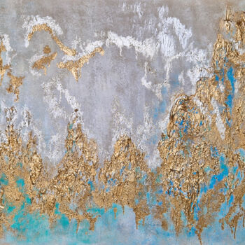 Картина под названием ""AQUAMARINE"" - Tiana Karapetian, Подлинное произведение искусства, Акрил Установлен на Деревянная ра…