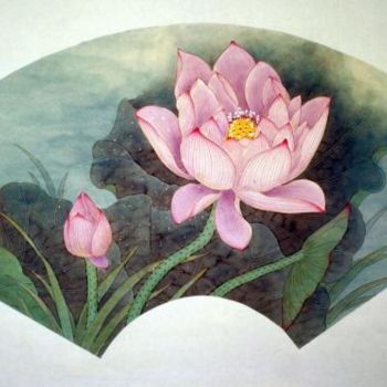 Schilderij getiteld "初浴" door Tian Xi Feng, Origineel Kunstwerk, Olie