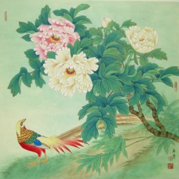 Peinture intitulée "锦绣永昌" par Tian Xi Feng, Œuvre d'art originale, Huile
