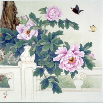 Schilderij getiteld "又一春" door Tian Xi Feng, Origineel Kunstwerk, Olie