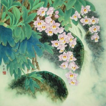 Картина под названием "清雾留香" - 田 希丰, Подлинное произведение искусства, Масло