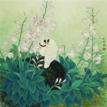 Картина под названием "春情" - 田 希丰, Подлинное произведение искусства, Масло