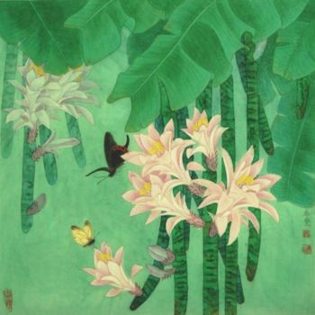 Malerei mit dem Titel "芳姿" von Tian Xi Feng, Original-Kunstwerk, Öl