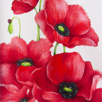 Malarstwo zatytułowany „Poppies” autorstwa Tanya Azarchik, Oryginalna praca, Akwarela