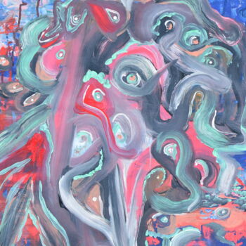 Malerei mit dem Titel "ojos vigilantes" von Tiba, Original-Kunstwerk, Acryl