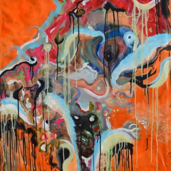 Malerei mit dem Titel "Abstrakt sueños 2#" von Tiba, Original-Kunstwerk, Acryl