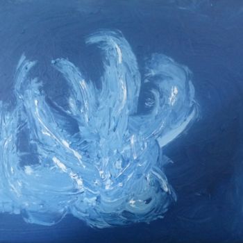 Painting titled "fusion bleue" by Bdumont, Original Artwork, Oil