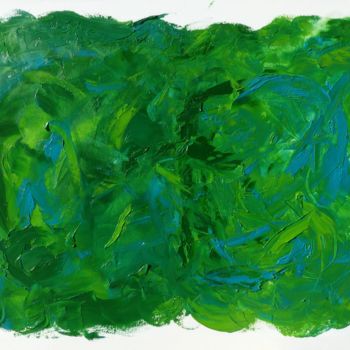 Painting titled "opus vert 02/19" by Bdumont, Original Artwork, Oil