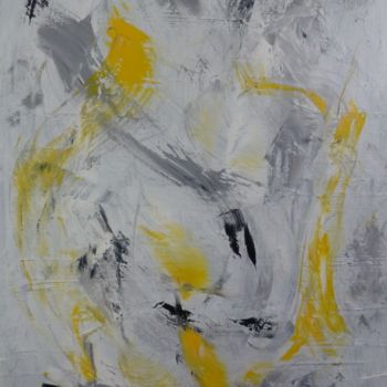 Painting titled "jaune blanc gris 05…" by Bdumont, Original Artwork, Oil