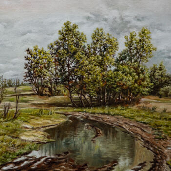 Peinture intitulée "Landscape Study" par Tibor Horvath, Œuvre d'art originale, Huile