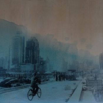 Painting titled "Blue Shanghai" by Tibo Streicher, Original Artwork