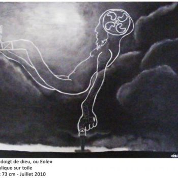 Peinture intitulée "Le doigt de Dieu." par Tibo, Œuvre d'art originale, Huile