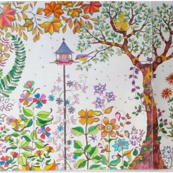 Картина под названием "Jardim" - Ticiana Baratella, Подлинное произведение искусства, Карандаш