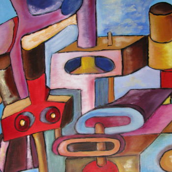 Peinture intitulée "Tubulurese" par Patricia Godard, Œuvre d'art originale, Huile Monté sur Châssis en bois