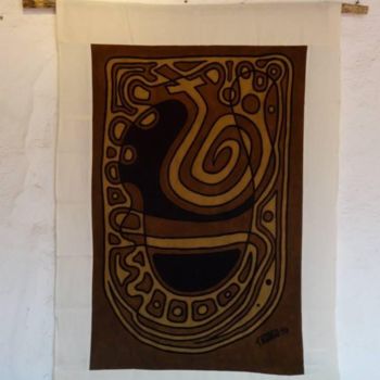 Textile Art titled "Kotè" by Tidiane Ndongo, Original Artwork, Acrylic