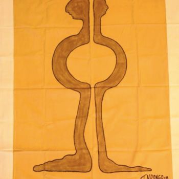 Текстильное искусство под названием "Patikolomba" - Tidiane Ndongo, Подлинное произведение искусства, Акрил