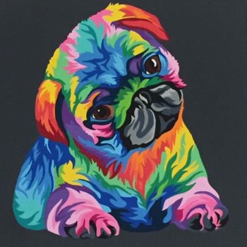 Painting titled "BEBE CHIEN" by Tiffany M, Original Artwork, Acrylic