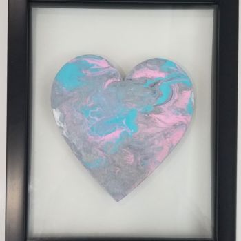 Painting titled "I offer you my heart" by Tiffany G, Original Artwork, Acrylic Mounted on Glass