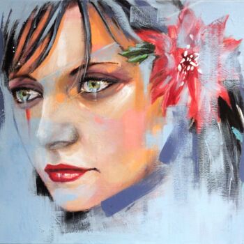 Malarstwo zatytułowany „Jolie Fleur” autorstwa Tify, Oryginalna praca, Akryl