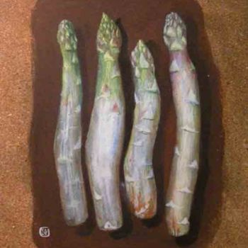 Painting titled "asperges" by Koodertdz, Original Artwork