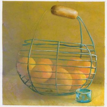 Pintura titulada "fruites dans un pan…" por Koodertdz, Obra de arte original, Oleo
