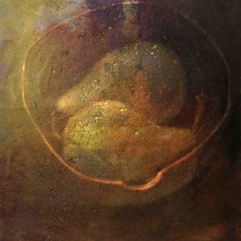 Peinture intitulée "poires ds un bol en…" par Koodertdz, Œuvre d'art originale, Huile