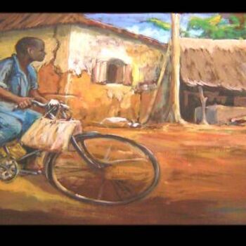 Peinture intitulée "traversee africaine" par Koodertdz, Œuvre d'art originale, Huile