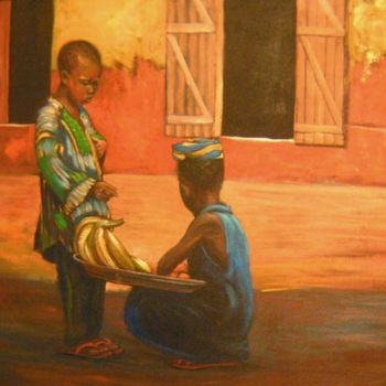 Peinture intitulée "enfants, Porto-Novo…" par Koodertdz, Œuvre d'art originale