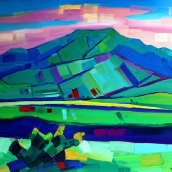 Картина под названием "Landscape in Lori" - Tigran Avetyan, Подлинное произведение искусства, Масло