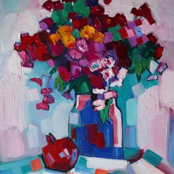 Malarstwo zatytułowany „Flowers #4” autorstwa Tigran Avetyan, Oryginalna praca, Olej