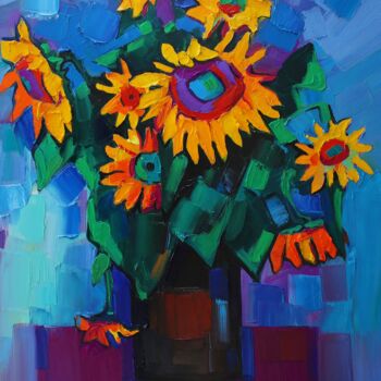 Картина под названием "Sunflowers" - Tigran Avetyan, Подлинное произведение искусства, Масло